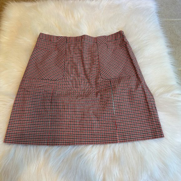 Brooks Brothers Skirt A-Line Red Black White Gingham Check Preppy Classic Sz 10 - Picture 1 of 10